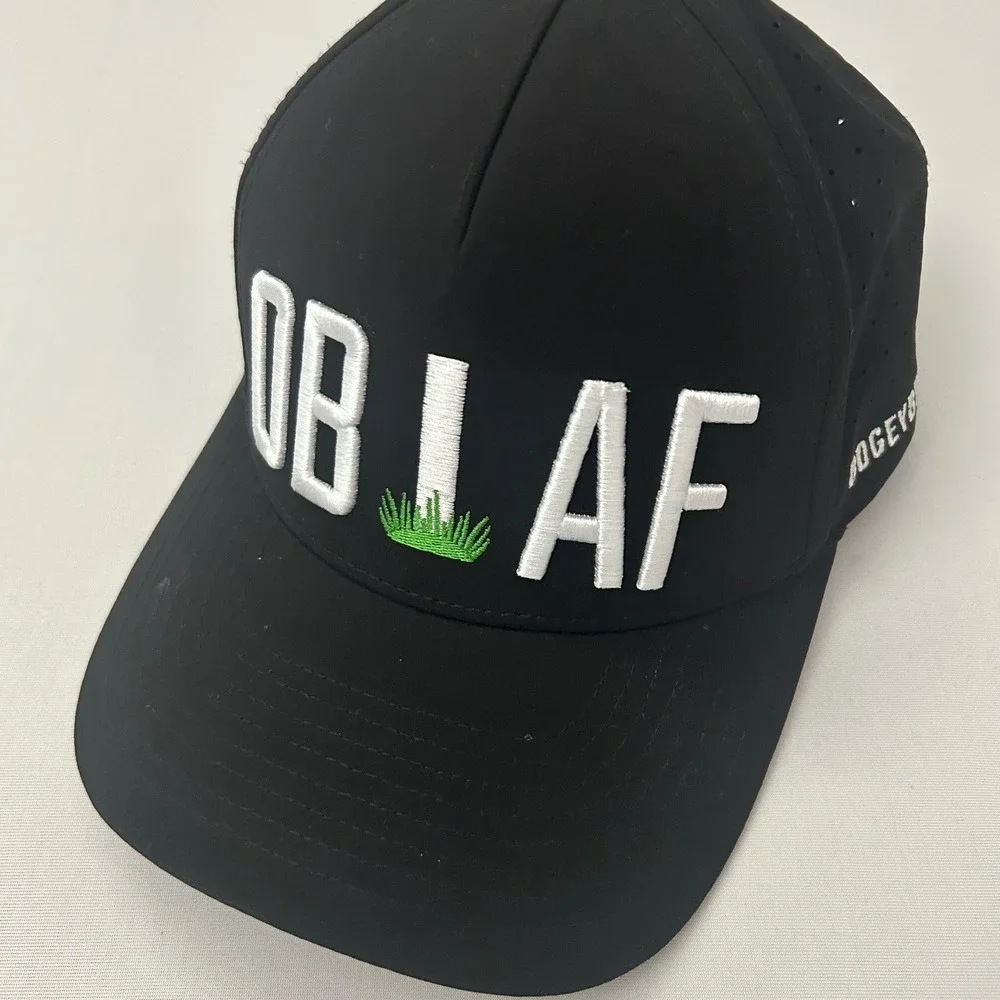 Bogey Bros Hat Mens OS Black OB AF Snapback Performance Golf Cap Embroidery‎
